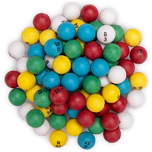 Multi-Color Bingo Balls | 3/5-inch Plastic Balls for Standard Bingo Cages | Perfect for Bingo Nights, Raffles, and More | Lost Bingo Ball Replacements