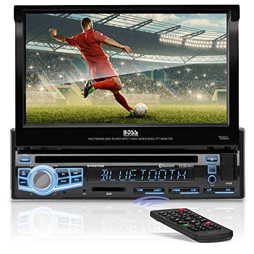 BOSS Audio Systems BV9976B Car DVD Player - Single Din, Bluetooth Audio and Calling, Built-in Microphone, CD-USB-SD-Aux-in-AM FM Radio Receiver, 7 Inch Digital LCD Display, Multi-color Illumination