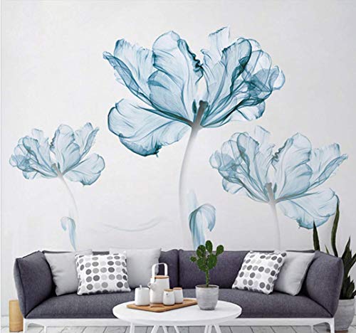 DERUN TRADING Wall Stickers & Murals Home Décor Home Décor Accents for Living Room Flower Wall Decals Home Improvement Paint Wall Treatments Wall Decals Murals Decor Vinyl Removable Mural Paper …