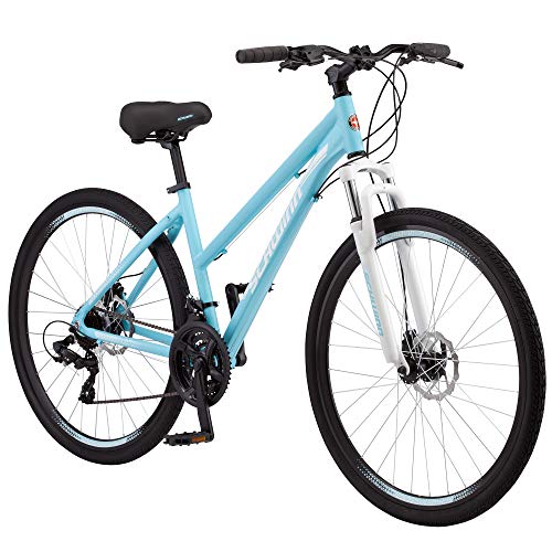 Schwinn GTX 2.0 Comfort Adult Hybrid Bike, Dual Sport Bicycle, 16-Inch Aluminum Frame, Light Blue