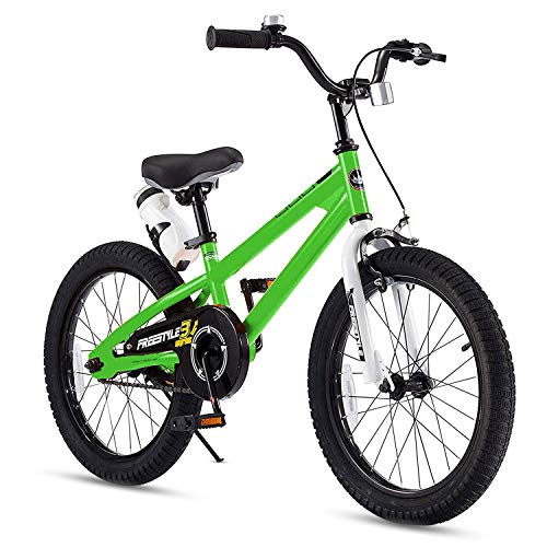 RoyalBaby Kids Bike Boys Girls Freestyle BMX Bicycle With Kickstand Gifts for Children Bikes 18 Inch Green