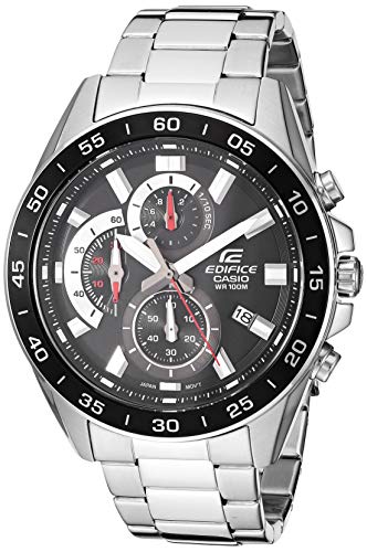 Casio Men's Edifice Quartz Watch with Stainless-Steel Strap, Silver, 4 (Model: EFV-550D-1AVCR)