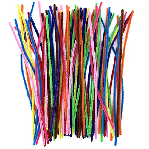 Anvin Pipe Cleaners 100 Pcs 10 Colors Chenille Stems for DIY Crafts Decorations Creative School Projects (6 mm x 12 Inch, Assorted Bright Colors)