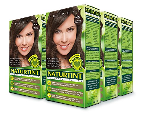 Naturtint Permanent Hair Color 4N Natural Chestnut (Pack of 6), Ammonia Free, Vegan, Cruelty Free, up to 100% Gray Coverage, Long Lasting Results