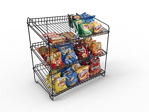 FixtureDisplays 23.0' x 23.0' x 13.3' Wire Rack for Countertop Use with 3 Open Shelves, Black 19396
