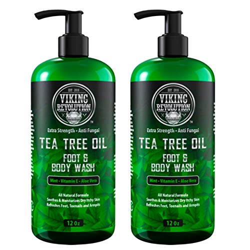 Antifungal Tea Tree Oil Body Wash Soap for Men - Helps Athlete's Foot, Toenail Fungus, Jock Itch, Eczema, Ringworm & Body Odors - Extra Strength Men's Body Wash (2 Pack)
