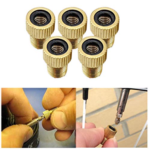 StyleZ 5PCS Bike Presta to Schrader Brass French/UK Valve to US Valve Standard Pump Adapter Converter Road Cycle Bicycle Pump Tube