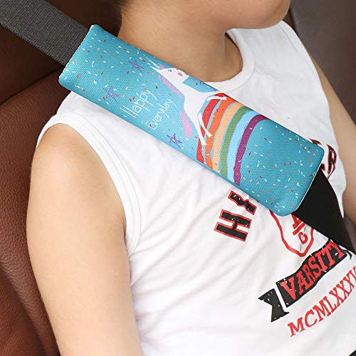 Seat Belt Cover for Kids,2 Pack Car Seatbelt Covers Shoulder Comfort Pad for Toddler Carseat,Cute Universal Seat Strap Cushion Pads for Adults,Child,Baby Girls,Gift for Christmas New Year (Unicorn)