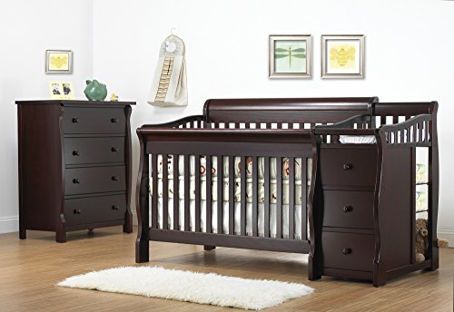 Sorelle Tuscany 4-in-1 Convertible Crib and Changer Set in Espresso