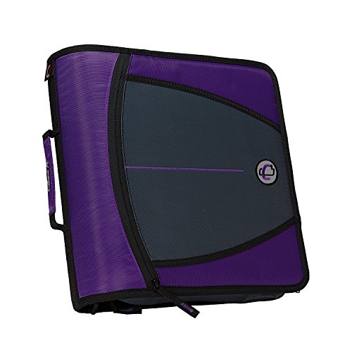 Case-it Mighty Zip Tab 3-Inch Zipper Binder, Purple, D-146-PUR