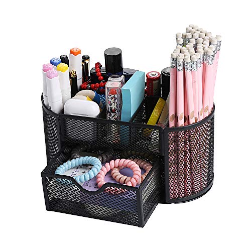 Mesh Desk Organizer,Office Storage Supplies Drawer Organizers,Pencil Holders & Pen Holders,Multifunctional Workspace Supply Organizers Stationery Storage 9 in 1 for Office, Home,School,Classroom