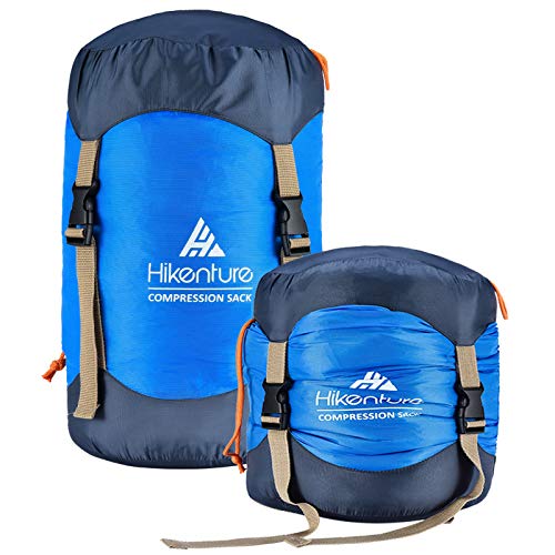 Hikenture Compression Sack for Sleeping Bag, Upgrade 2.0 Anti-Tear Nylon Sleeping Bag Stuff Sack, 10L/14L/20L/30L Water-Resistant Compression Bag, Storage Bag for Camping, Hiking, Backpacking, Outdoor