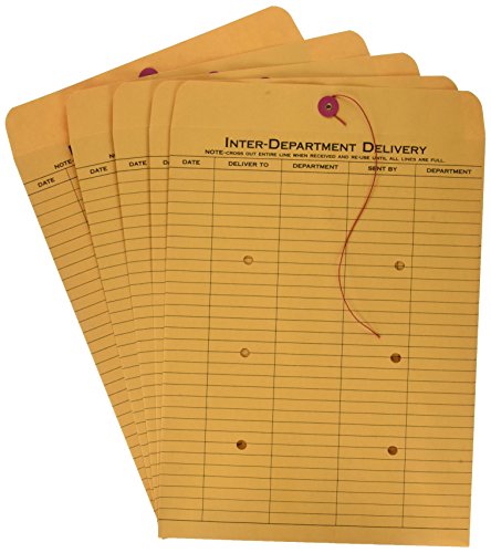 School Smart Inter-Department Envelopes, 28 lb, 10 x 13 Inches, Kraft, Pack of 100