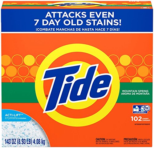 Tide Powder Laundry Detergent, Mountain Spring, 102 Loads 143 oz