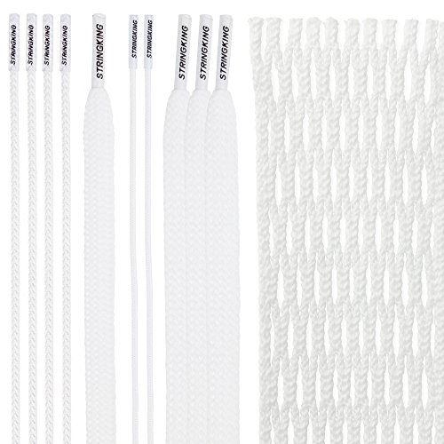 StringKing Type 4s Semi-Soft Lacrosse Mesh Handy Kit with Mesh and Strings (White)