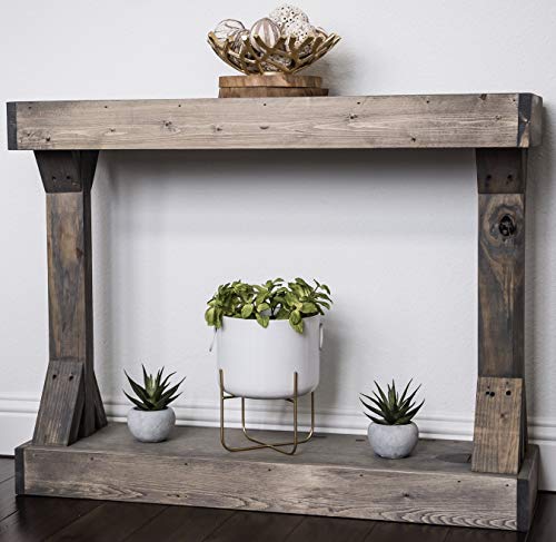 Barb Small Console Table Solid Wood by Del Hutson Designs (Grey)