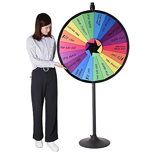 WinSpin 36' 18 Customizable Slots Large Prize Wheel with Stand Fortune Spinning Game for Live Stream Carnival Tradeshow