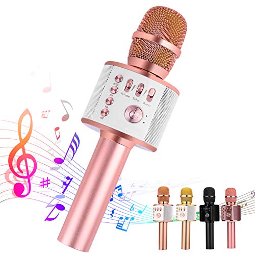 Ankuka Bluetooth Karaoke Microphone, Handheld Wireless Singing Karaoke Machine Speaker, Portable Mic Player for Christmas Birthday Home Party