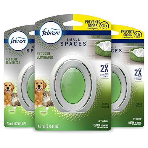 Febreze Small Spaces Pet Air Freshener, Odor Eliminator for Home, Fresh Scent, 3 Count