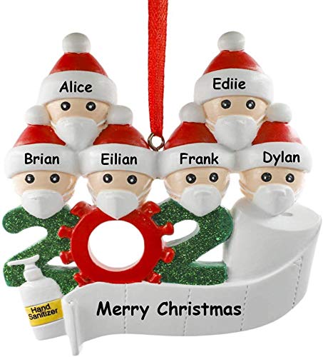 Pop Your Dream Customized Name Christmas Ornament Kit 2020 Quarantine Survivor Family Personalized Christmas Holiday Decorating Kit, Creative Gift for Kids, Family