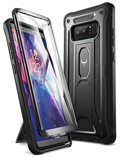 YOUMAKER Kickstand Case for Galaxy Note 8, Full Body with Built-in Screen Protector Heavy Duty Protection Shockproof Rugged Cover for Samsung Galaxy Note 8 (2017) 6.3 Inch - Black
