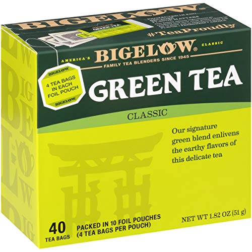Bigelow Classic Green Tea Bags, 40-Count Boxes (Pack of 6), Caffeinated Green Tea, 240 Tea Bags Total
