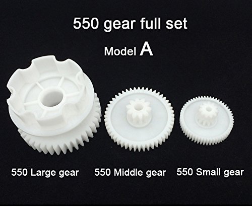 NSD 550 Full Set of Motor Gear Box Large Gear Middle Gear Small Gear for Kids Ride On Car, 550 Gearbox Accessories Electric Ride-Ons Replacement Parts