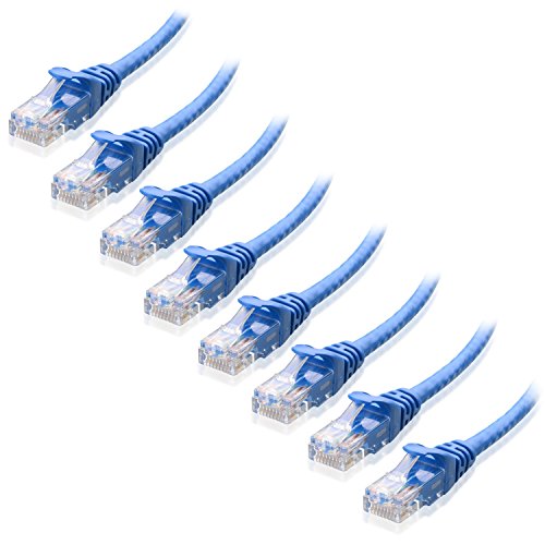 Cable Matters 8-Pack Snagless Short Cat5e Ethernet Cable (Cat5e Cable, Cat 5e Cable) in Blue 3 ft