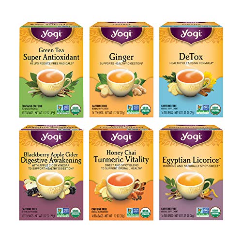 Yogi Tea - Digestion and Detox Tea Variety Pack Sampler (6 Pack) - 96 Tea Bags