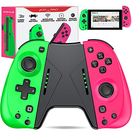 ESYWEN Joy Pad Controller for Nintendo Switch, Controllers for Nintendo Switch joycon, Replacement for Joycon with Macro Button and Grip Stand, Ergonomic Hand Joy pad Joystick Remote Controller