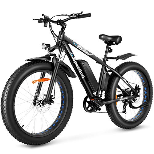 Speedrid Electric Bike Fat Tire Electric Bike 26' 4.0, 500W Powerful Motor, 48V 10Ah Removable Battery and Professional 7 Speed