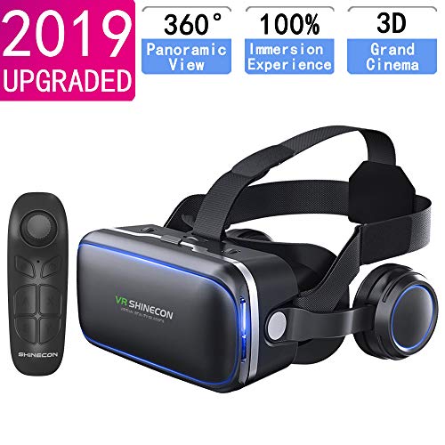 VR Headset for iPhone & Android Phone,3D VR Glasses for TV,Movies & Video Games,VR Headset with Remote Controller,Virtual Reality Headset for iPhone/Android Phone Compatible 4.7-6 inch