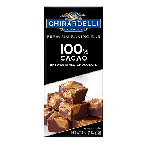 Ghirardelli Premium Baking Bar 100% Cacao Unsweetened Chocolate, 4 Oz, Pack of 12