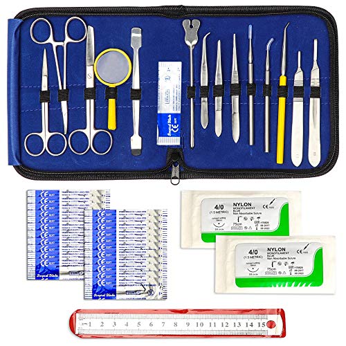 39 Pcs Advanced Dissection Kit - For Botany veterinary Medical Student Full Dissection Kit Set with Stainless Steel Instruments For Dissecting Frogs Perfect for Anatomy Biology Students.