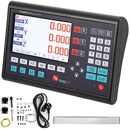 VEVOR 3 Axis Digital Readout DRO Display TTL RS422 Precision Linear Scale Encoder 0.2um Resolution High Accurate Digital Readout for CNC Milling Cutting Machine