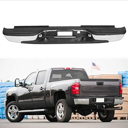 Rear Step Bumper For 1999-2007 Chevy Silverado GMC Sierra 2500 HD 3500 Truck Chrome Steel Replacement for GM1103129 12504134