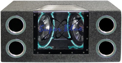1000W Dual Bandpass Speaker System - Car Audio Subwoofer w/ Neon Accent Lighting, Plexi-Glass Front Window w/ 4 Tuned Ports, Silver Polypropylene Cone & Rubber Edge Suspension - Pyramid BNPS102