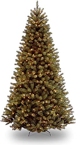 National Tree Company Pre-lit Artificial Christmas Tree | Includes Pre-strung White Lights and Stand | North Valley Spruce - 7.5 ft