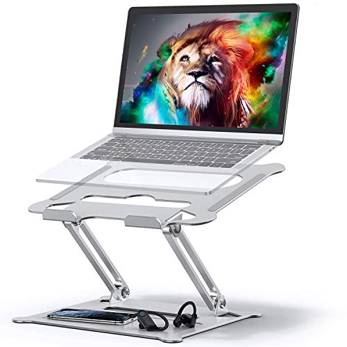 Laptop Stand for Desk KXLY Ergonomic Aluminum Laptop Computer Stand Laptop Riser Adjustable Notebook Holder Stand with Heat-Vent, Compatible with MacBook,Air, Pro, Dell XPS More (Silver)