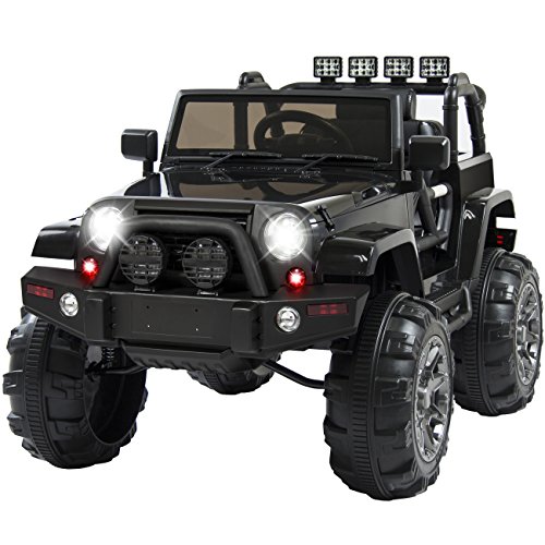 Best Choice Products 12V Ride On Car Truck w/ Remote Control, 3 Speeds, Spring Suspension, LED Light Black