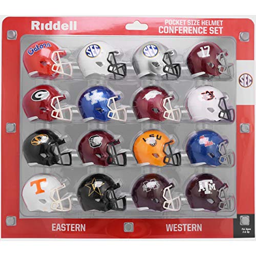 Riddell NCAA Pocket Pro Helmets, SEC Conference Set, (2020) New