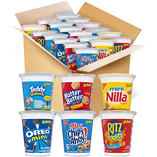 OREO Mini Cookies, CHIPS AHOY! Mini Cookies, RITZ Bits Cheese Crackers, Teddy Grahams Honey, Nutter Butter Bites, Mini Nilla Wafers Cookies Go-Cup Variety Pack, Halloween Treats, 14 Go-Cups