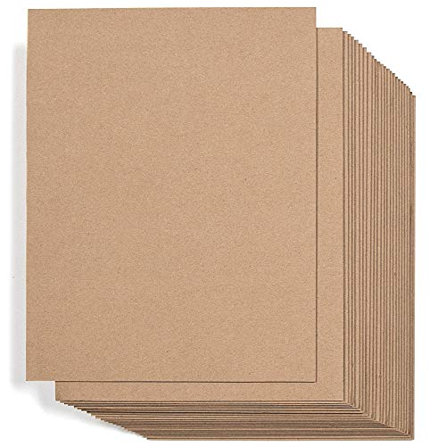 KARRES Brown Kraft Paper Corrugated Cardboard Sheets Inserts for Packing, Mailing, Crafts - Bulk 24 Packs, 8.5 x 11' Letter Size