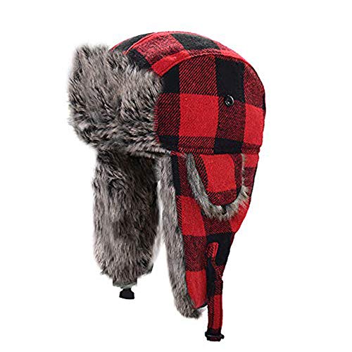 HOMFUL Unisex Trapper Trooper Hat Hunting Hat for Men and Women Ushanka Ear Flap Chin Strap - Updated New Model