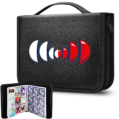 TCG Card Albums Case Binder Sleeve Compatible for PM Card, Carrying Storage Organizer Holder Cover for Yu-Gi-Oh/Baseball Collectors/C.A.H/M.T.G Holds 720 Cards, with 40 Premium 9-Pocket Pages