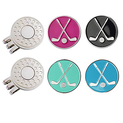 GOLTERS Golf Ball Markers with Hat Clips Value Sets for Men Women Golfer, Removable Attaches Easily to Golf Cap Premium Gifts (Golf Club)