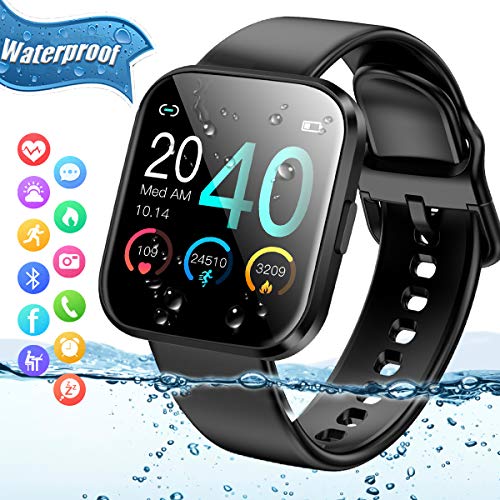 Smart Watch,Fitness Watch Activity Tracker with Heart Rate Blood Pressure Monitor IP67 Waterproof Bluetooth Smartwatch Touch Screen Sports Fitness Tracker Watch for Android iOS Phones Men Women