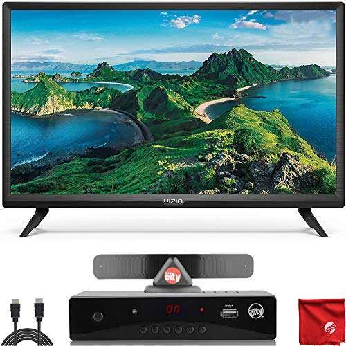 VIZIO D-Series 24-Inch Class 1080p Full HD LED Smart TV (D24F-G1) with Built-in HDMI, USB, SmartCast, Voice Control Bundle with Circuit City ATSC HD Digital Converter Box and Accessories