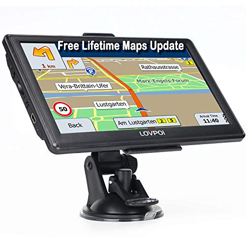 GPS Navigation for Car Truck RV with 7 Inch, USA, Mexico, Canada 2020 Maps(Free Lifetime Updates), LOVPOI GPS for Truck Drivers Commercial System, Spoken Turn-by-Turn Directions, Driver Alerts