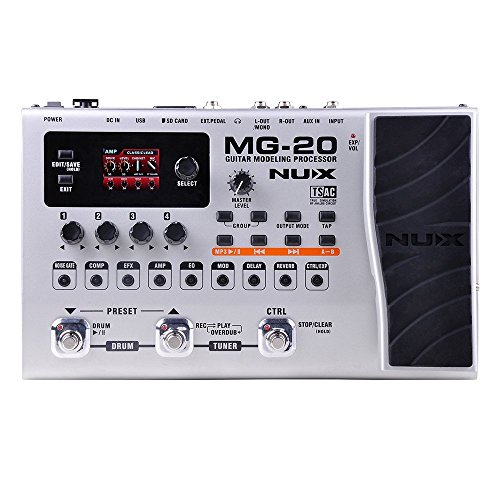 NUX MG-20 Electric Guitar Multi-effects Processor with Drum machine Looper Function Expression pedal Metal Shell